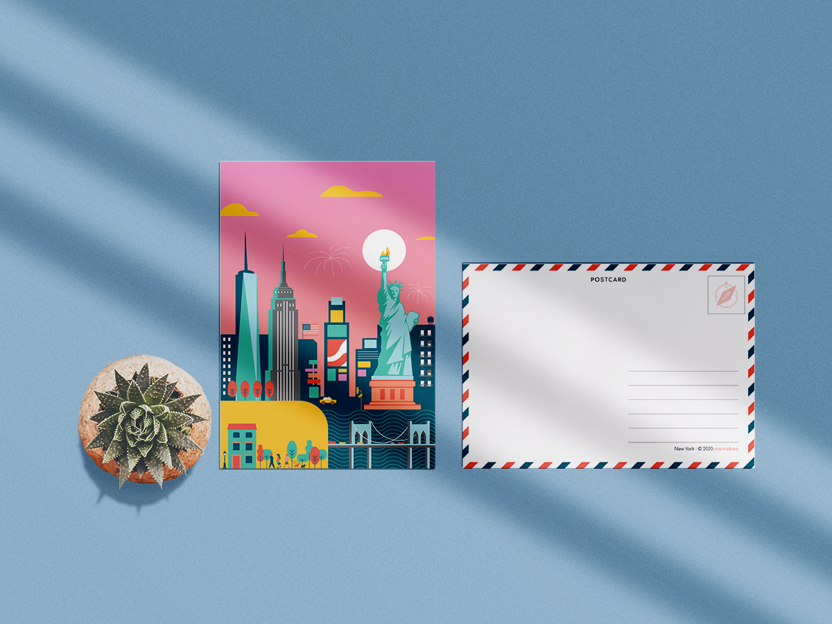 New York Illustration Postcard